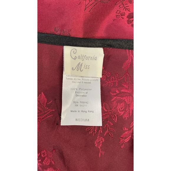 Vintage California Miss M Red Lace Slip Dress Lingerie Nightgown Nightie Gothic - Picture 12 of 15